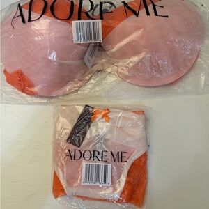 *NWT* Adore Me Pink and Orange Mesh Lingerie